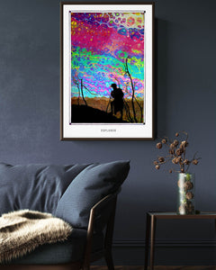 fantasy psychedelic art poster for home decor