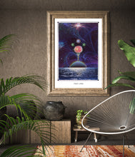 Laden Sie das Bild in den Galerie-Viewer, Frau Luna cosmic surreal wall decor poster