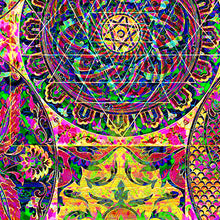 Laden Sie das Bild in den Galerie-Viewer, psychedelic yantra mandala art poster for boho home decor - coloro mystic