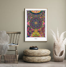 Laden Sie das Bild in den Galerie-Viewer, psychedelic yantra mandala art poster for boho home decor - coloro mystic