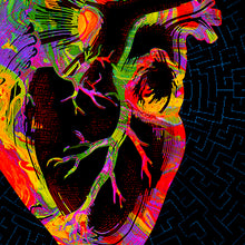 Load image into Gallery viewer, heart anatomical psychedelic art poster for boho home decor - coloro mystic