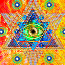 Laden Sie das Bild in den Galerie-Viewer, magical eye pentagram mystical art poster for home decor - coloro mystic