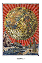 Laden Sie das Bild in den Galerie-Viewer, psychedelic moon art poster for boho home decor - coloro mystic