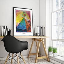 Laden Sie das Bild in den Galerie-Viewer, egyptian pyramid psychedelic art poster for boho home decor - coloro mystic