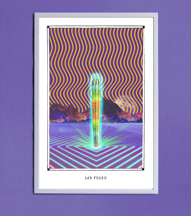 SAN PEDRO - Psychedelisches Kaktus-Poster