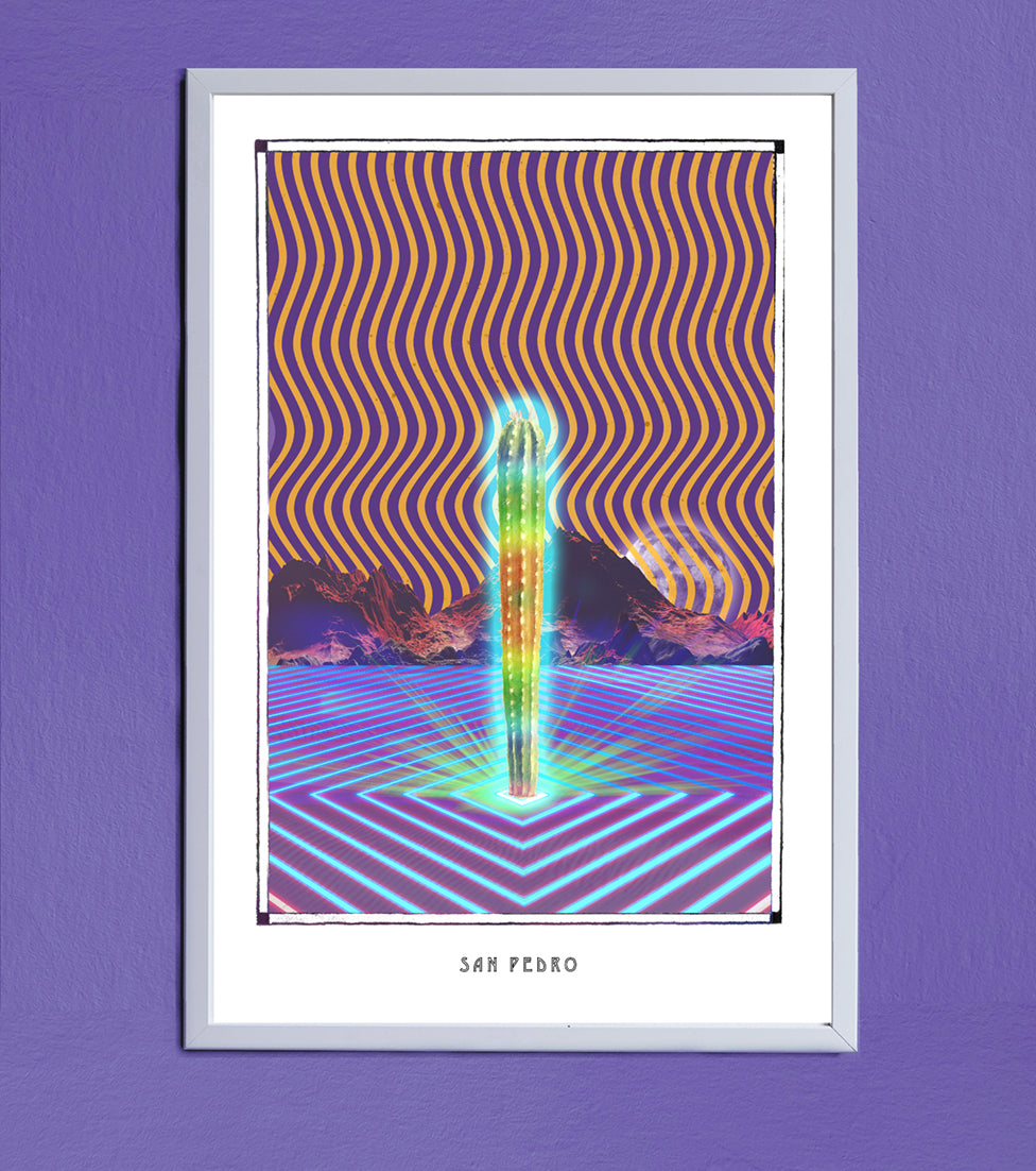 SAN PEDRO - Psychedelisches Kaktus-Poster