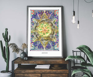 mystic psychedelic mandala art poster for home decor