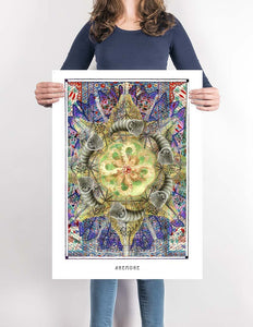 mystic psychedelic mandala art poster for home decor