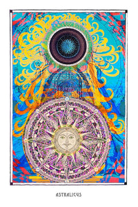 mystic psychedelic astronomy art poster for home decor -coloro mystic