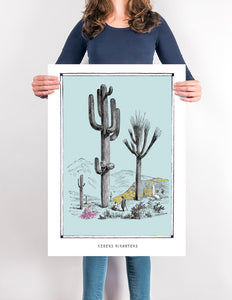 fantasy cactus botany art poster for decor - coloro mystic