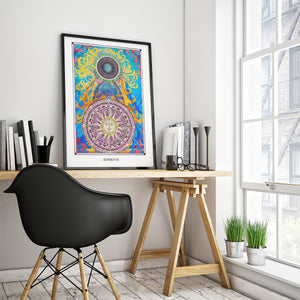 mystic psychedelic astronomy art poster for home decor