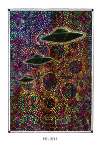 mystic psychedelic ufo art poster for home decor
