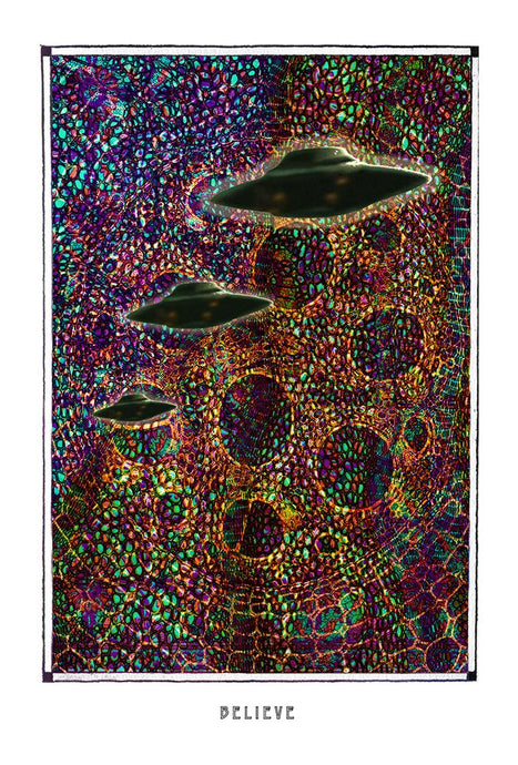 mystic psychedelic ufo art poster for home decor
