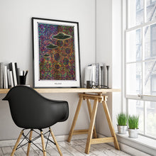 Load image into Gallery viewer, mystic psychedelic ufo art poster for home decor
