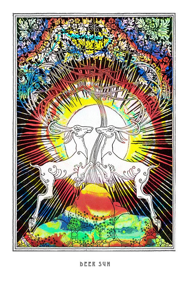 fantasy psychedelic  art poster for home decor - coloro mystic