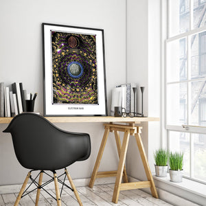 astronomy psychedelic art poster for boho home decor - coloro mystic
