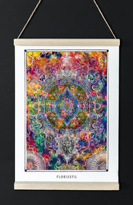 psychedelic mandala art poster for boho home decor - coloro mystic