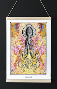 god squid mystical art poster - coloro mystic