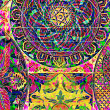Load image into Gallery viewer, psychedelic yantra mandala art poster for boho home decor - coloro mystic