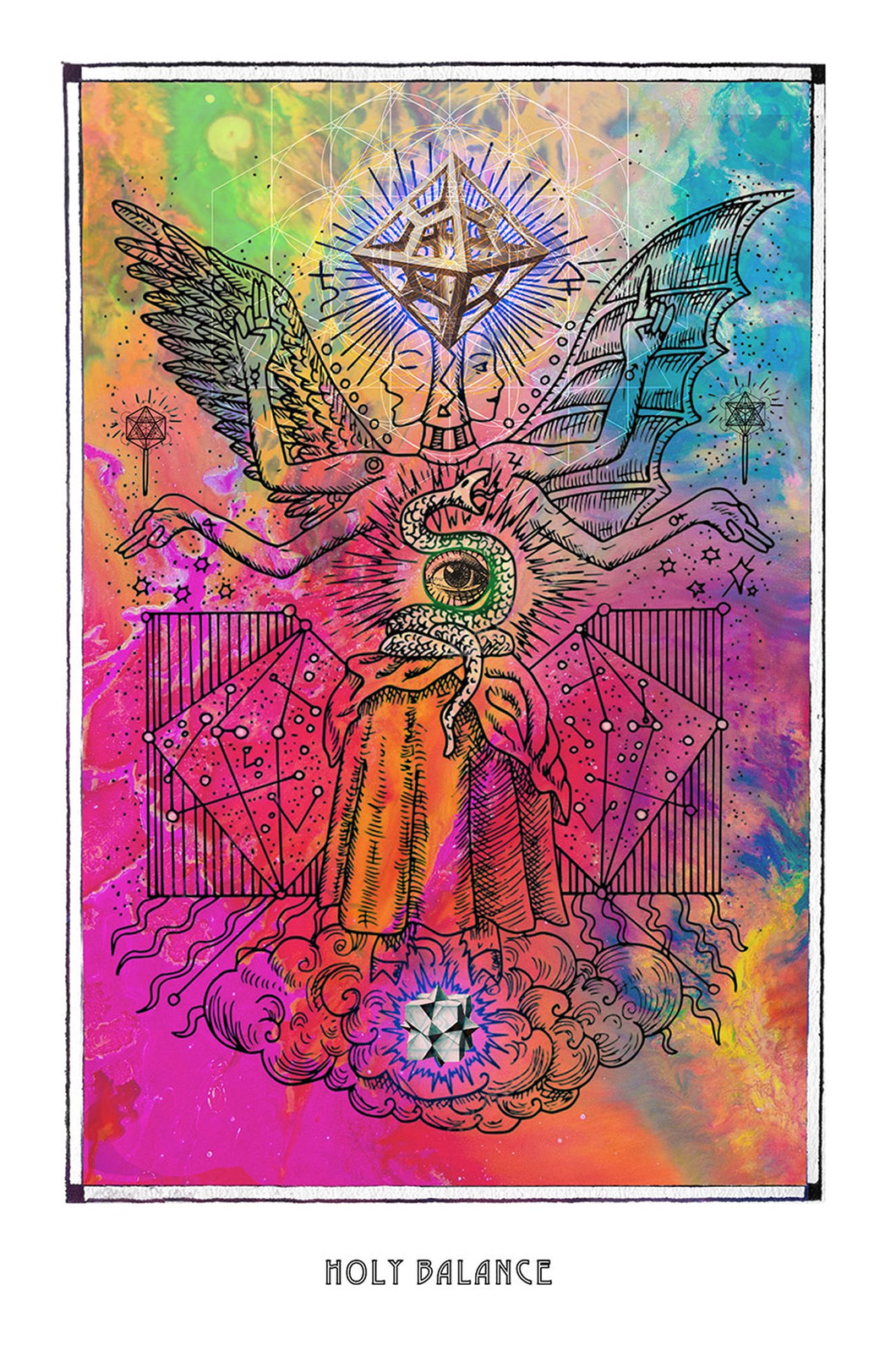 mystic psychedelic astronomy art poster for home decor -coloro mystic