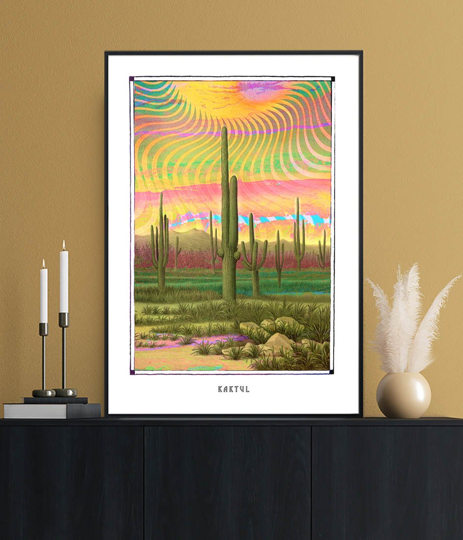 Psychedelic Cactus Poster - Vibrant Art for Your Space