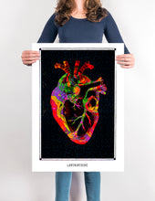 Laden Sie das Bild in den Galerie-Viewer, heart anatomical psychedelic art poster for boho home decor - coloro mystic