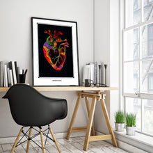 Laden Sie das Bild in den Galerie-Viewer, heart anatomical psychedelic art poster for boho home decor - coloro mystic