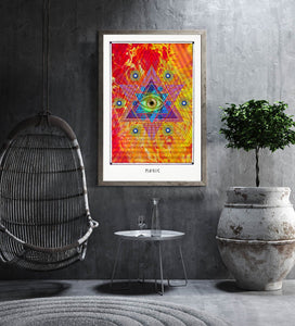 magical eye pentagram mystical art poster for home decor - coloro mystic