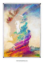Laden Sie das Bild in den Galerie-Viewer, forest woman metamorphoses art poster for boho home decor - coloro mystic