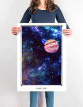 Load image into Gallery viewer, galaxy space planet ruby art poster for boho home decor - coloro mystic