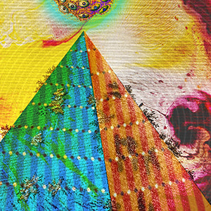 egyptian pyramid psychedelic art poster for boho home decor - coloro mystic