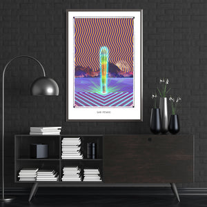SAN PEDRO - Psychedelisches Kaktus-Poster
