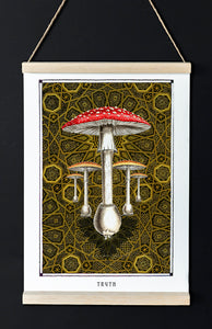 WAHRHEIT - psychedelisches Kunstplakat Amanita muscaria